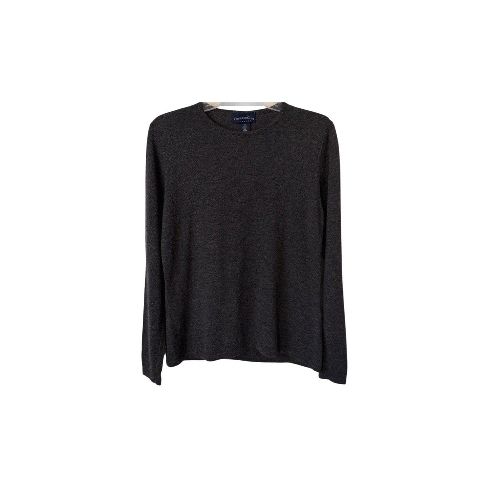 Vintage 90s Charter Club Classics 100% Extra Fine Merino Wool Sweater Gray M